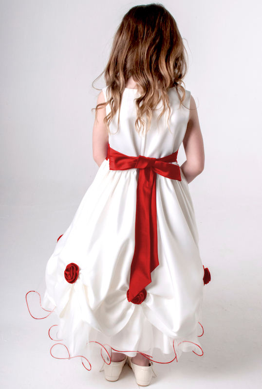 Red flower girl hot sale dresses uk